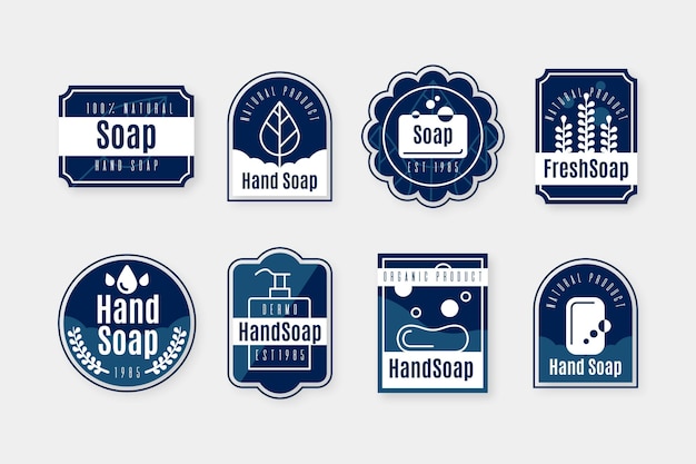 Free vector drawn soap label template set