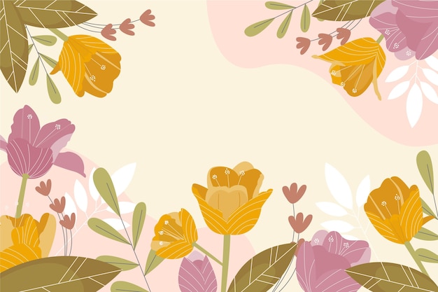 Free Vector drawn spring background with empty space