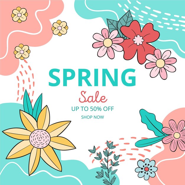 Drawn spring sale promo