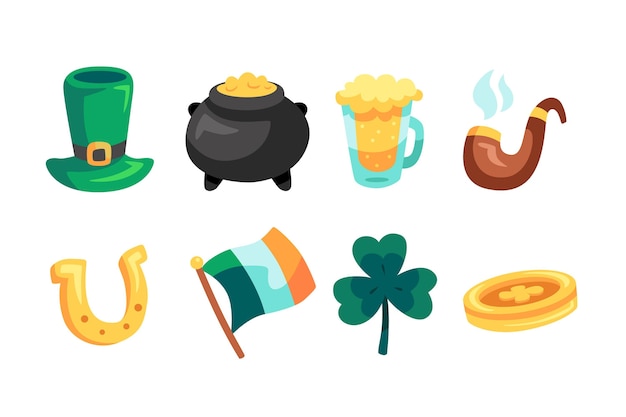 Drawn st. patrick's day elements set