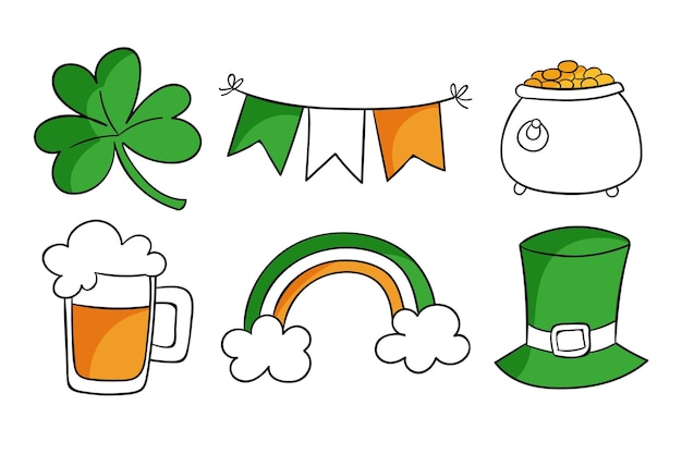 Drawn st. patrick's day elements