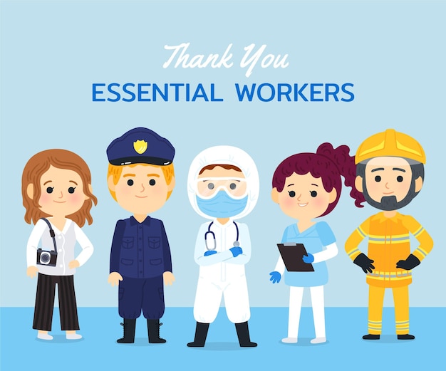 Drawn thank you essential workers