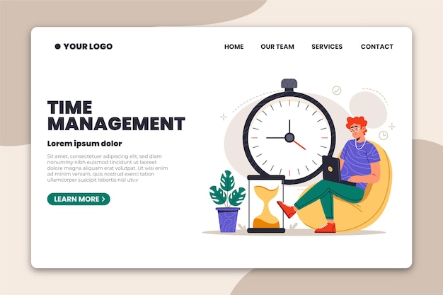 Drawn time management landing page