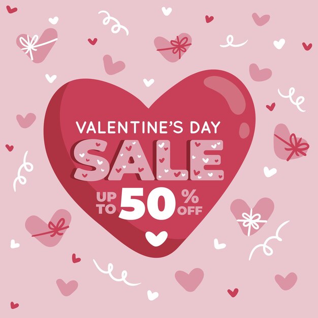 Drawn valentine's day sale promo