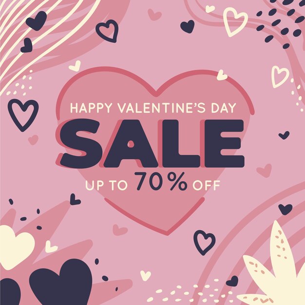 Drawn valentine's day sale promo