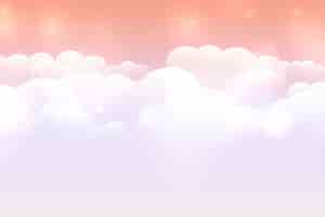 Free vector dreamy cloud background with pastel color sky