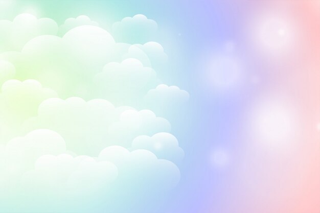 Free vector dreamy magical shiny clouds background in vibrant colors