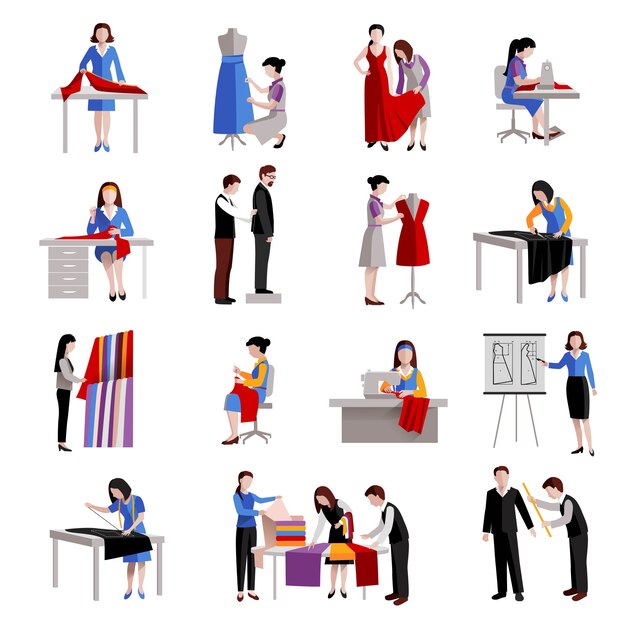 Dressmaker Icons Set