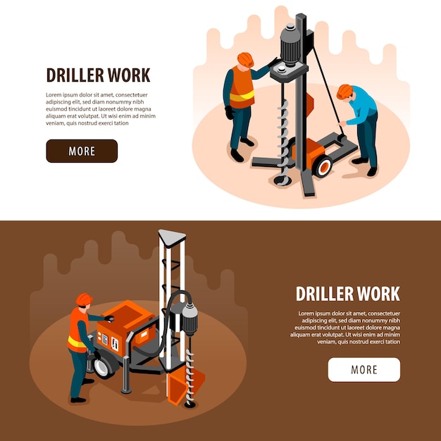 Driller work banner set