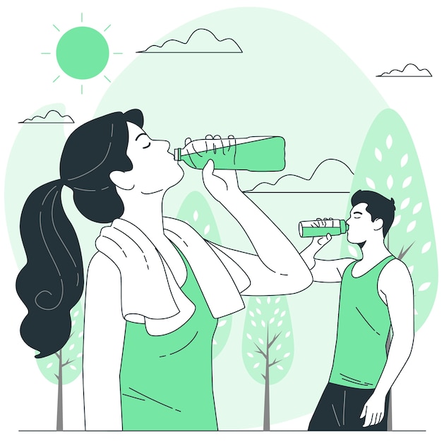 Free Vector drinking water concept illustration