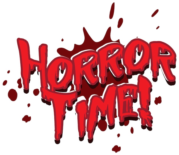 Dripping blood style with word Horror Time logo