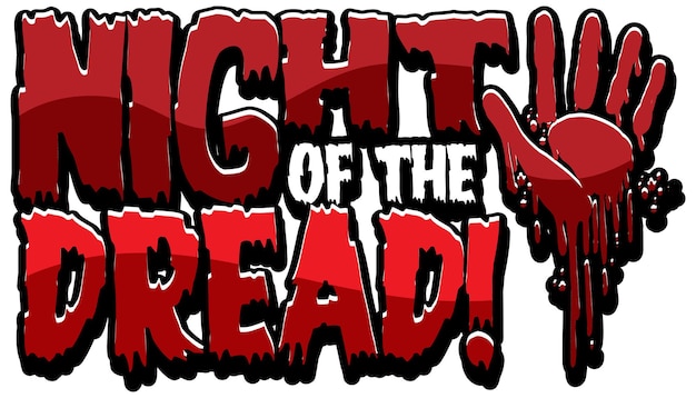 Free Vector dripping blood style with word night of the dread banner