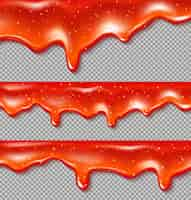 Free vector dripping chili sauce drops liquid ketchup splashes