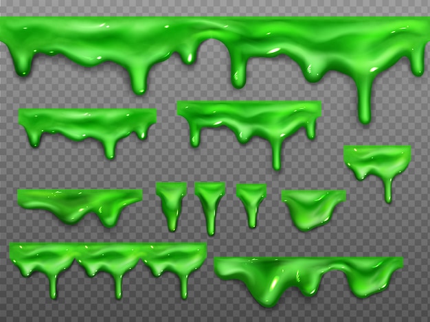 Dripping slime, green goo Halloween ooze, mucus