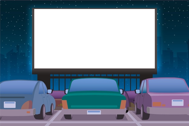 Free Vector drive-in movie theater concept