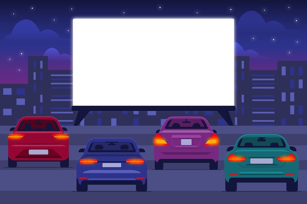 Free Vector drive-in movie theater concept