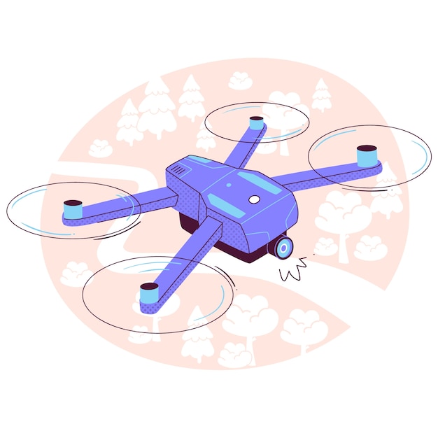 Free Vector drone concept illustration