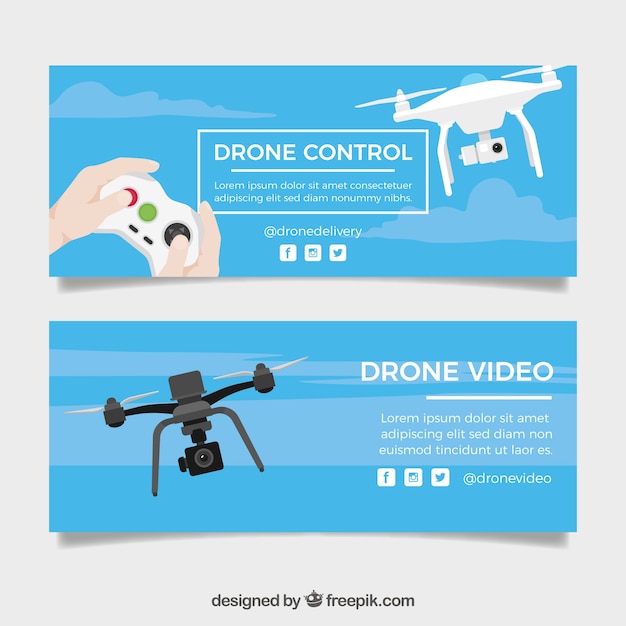 Free Vector drone control banners