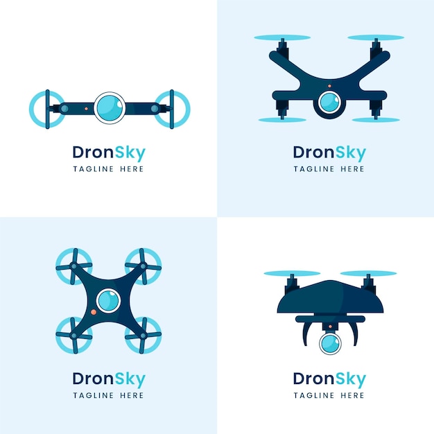 Free vector drone logo collection