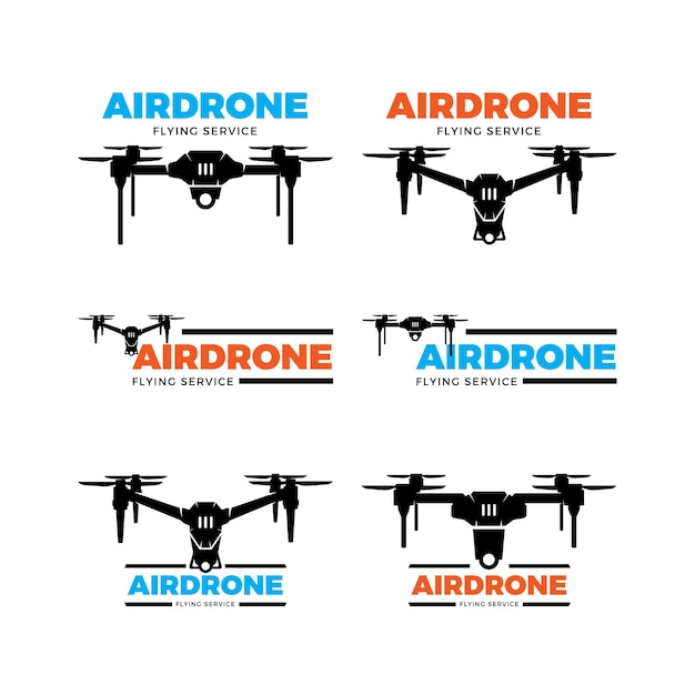 Free vector drone logo set