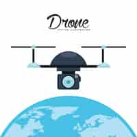 Free vector drone technology design