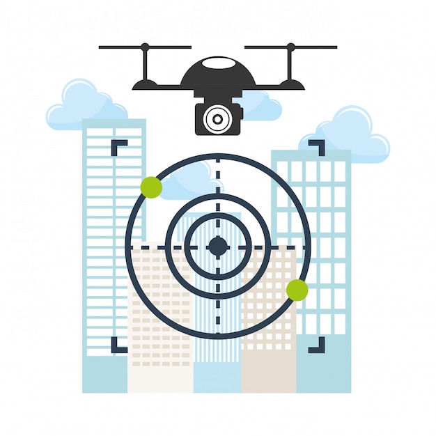 Free vector drone technology design