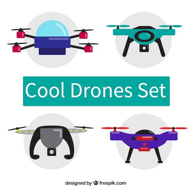 Free vector drones set with modern design