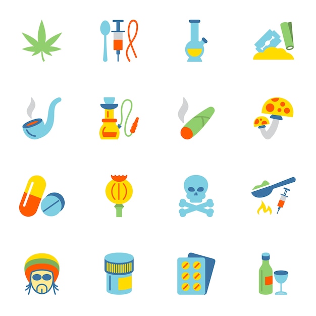 Free Vector drug icons collection