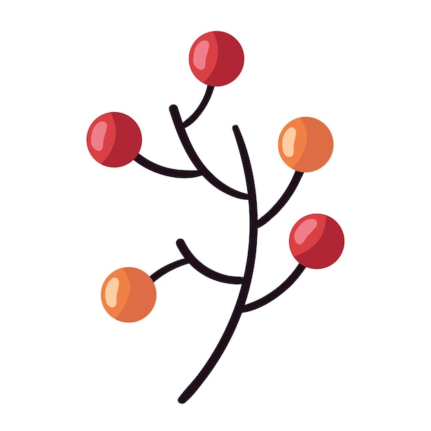 dry branch and fruits icon