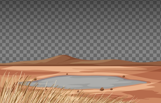 Free vector dry land landscape on transparent