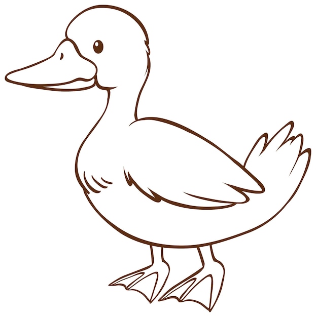 Free Vector duck in doodle simple style on white background