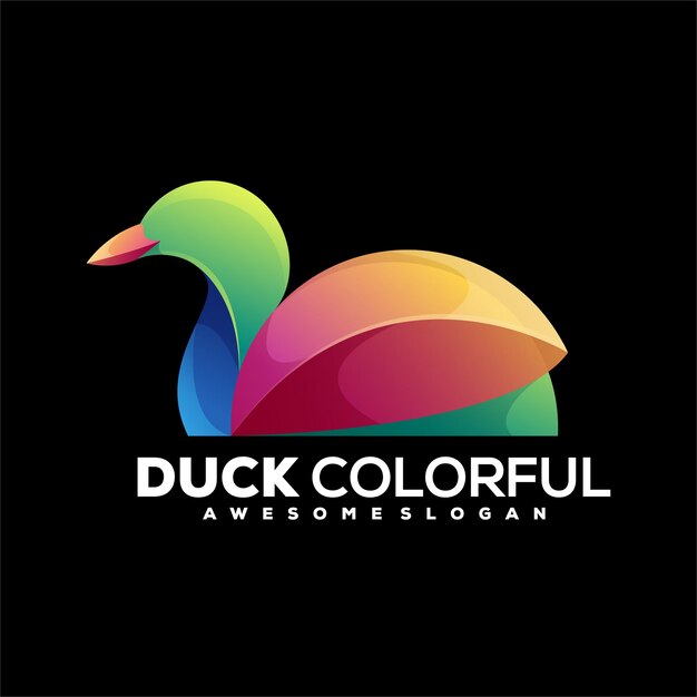 Duck gradient colorful logo illustration design