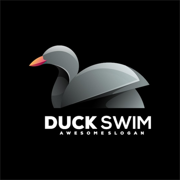 Free Vector duck gradient logo illustration design