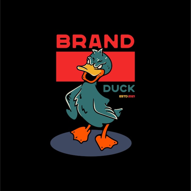 Free vector duck illustration vintage for tshirt