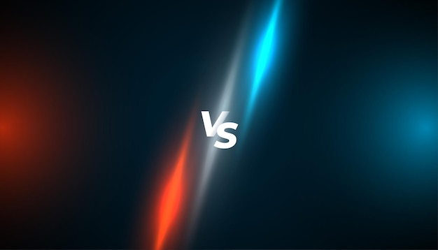 Free vector duel competition versus shiny banner with light effect