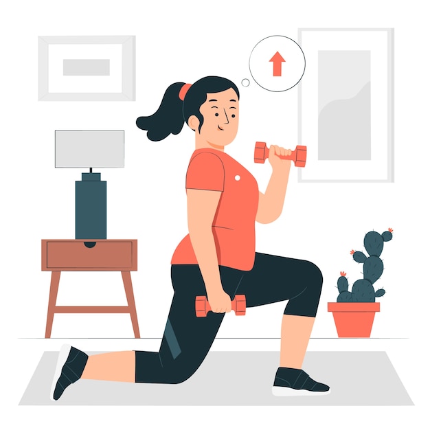 Dumbbell exercise concept illustration