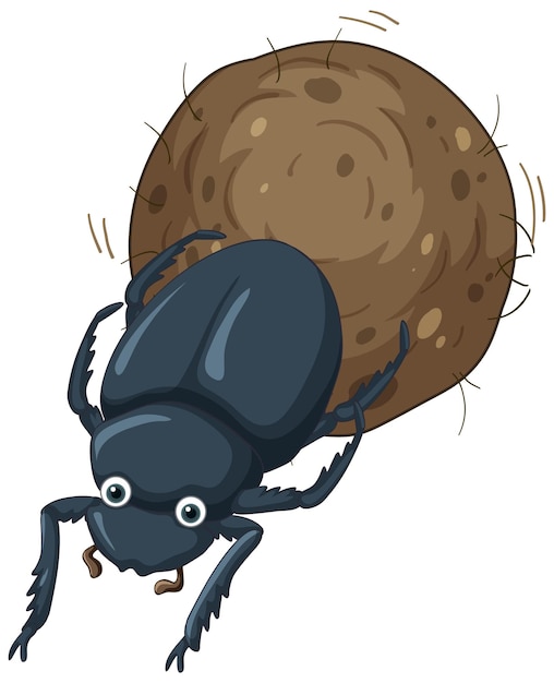 A dung beetle cartoon character