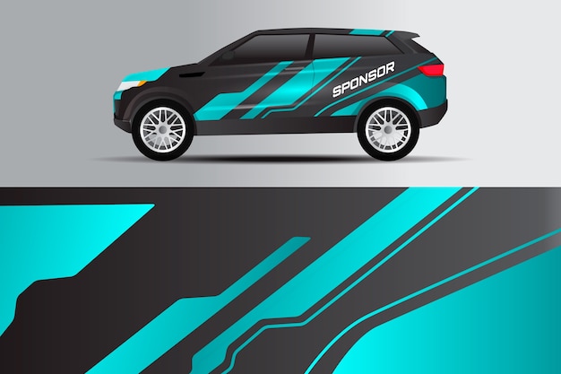 Free Vector duo tone car warp design