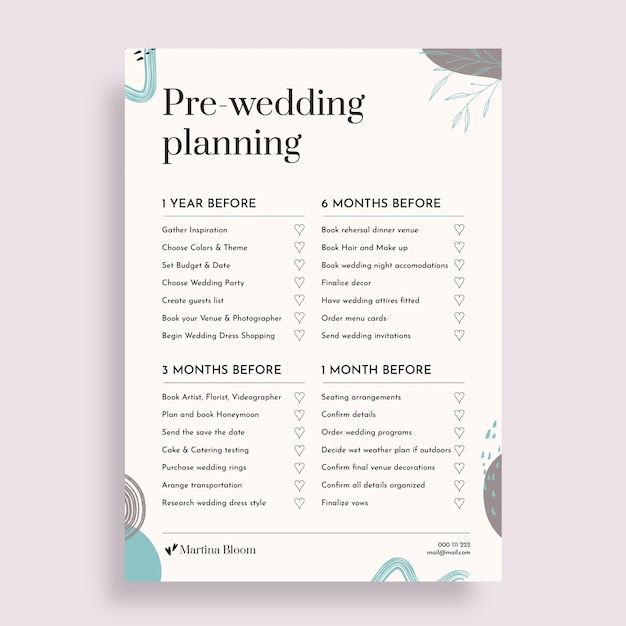 Duotone abstract martina bloom wedding planner checklist