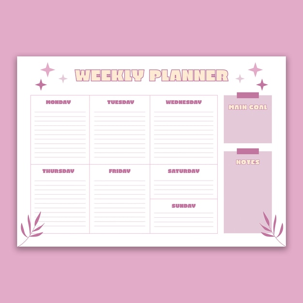 Duotone aesthetic weekly planner