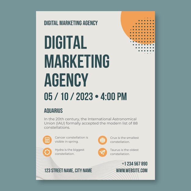 Duotone digital marketing agency business seminar invitation template