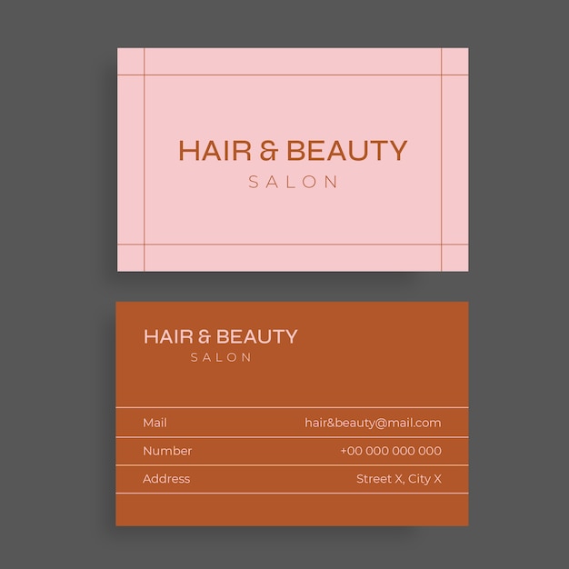 Free vector duotone flat hair & beauty salon business card