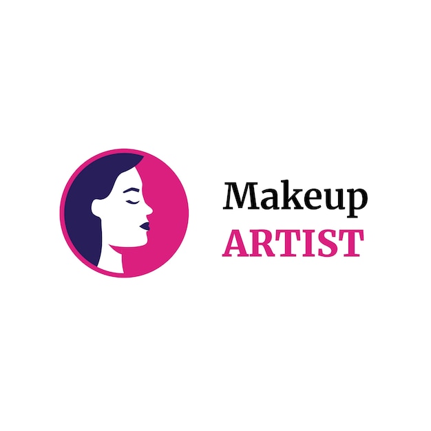 Duotone freelance make up artist logo template