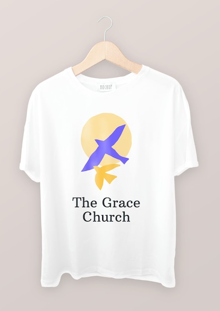 Free vector duotone the grace church t-shirt design