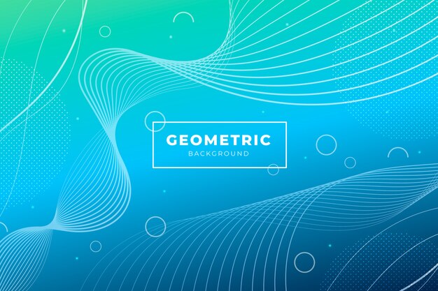 Duotone gradient background with geometric shapes