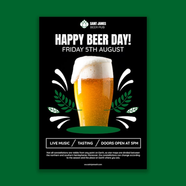 Duotone happy beer day poster