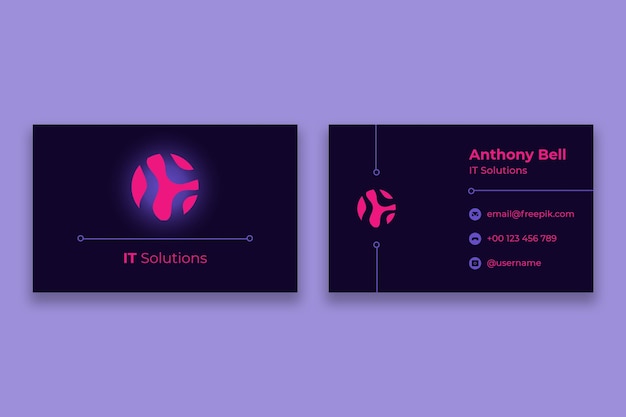 Duotone it service business card