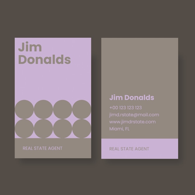 Free vector duotone jim real estate business card