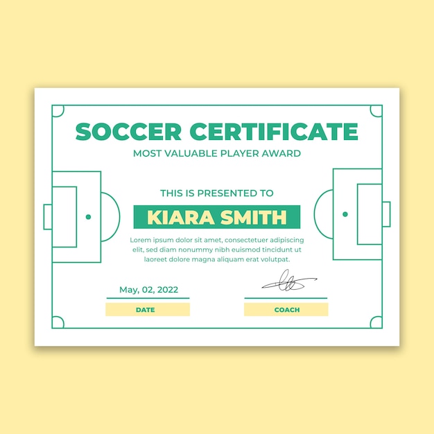 Duotone kiara soccer certificate