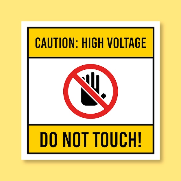 Duotone simple high voltage do not touch sign